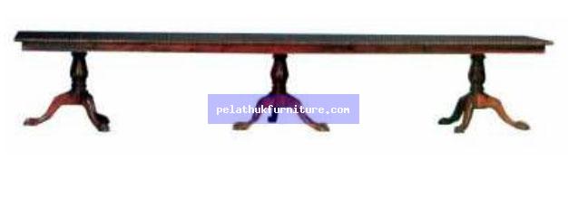 3 Pedestals Chippendale Dining Table Indonesia Furniture