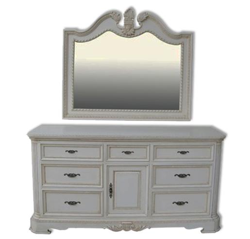 7 Drawer and 1 Door Dresser with Mirror Indonesia Furniture
