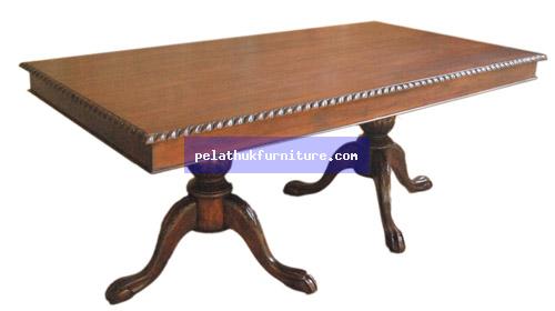 Chippendale Dining Table with 2 Pedestal Indonesia Furniture