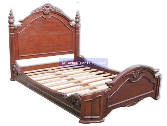 Curve Carved Bed  Indonesia Furniture
