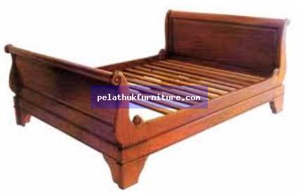 French Sleigh Bed Queen Indonesia Furniture