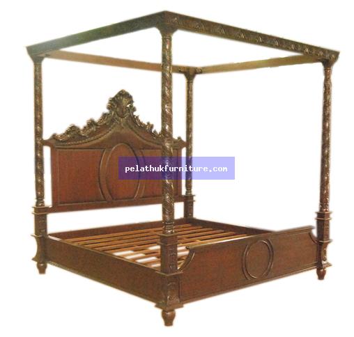 Mahogany Column Bed Indonesia Furniture
