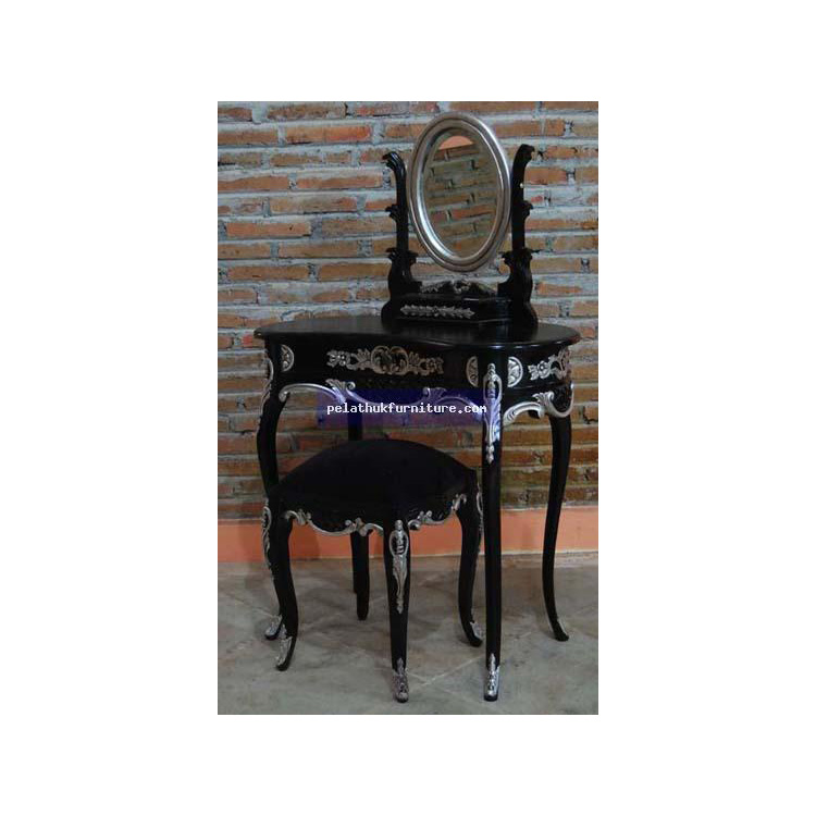 Petite Dressing Table in Black and Silver finish Indonesia Furniture