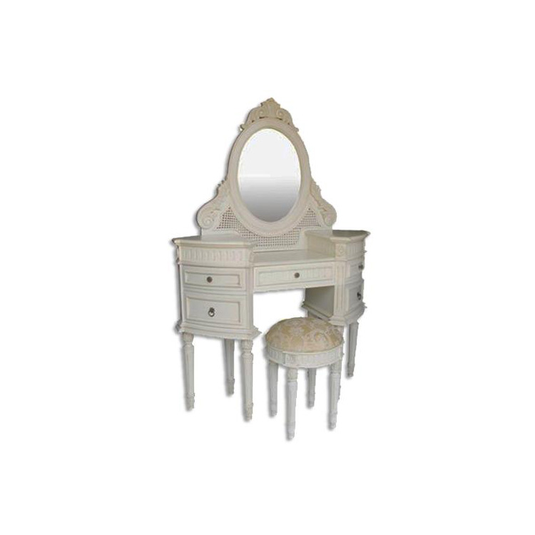 Rattan Vanity Dressing Table with Puff Indonesia Furniture