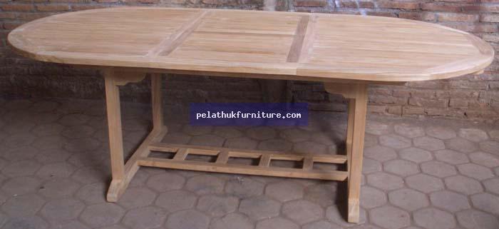 Teak Oval Extention Table Indonesia Furniture