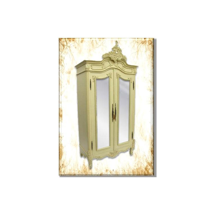French Two door Mirrored Armoire Indonesia Furniture