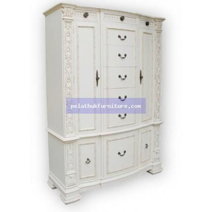 5 Drawer Wardrobe Painted Finish  Cabinet, Bookcase, Armoire Indonesia Furniture