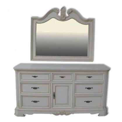 Indonesia Furniture 7 Drawer and 1 Door Dresser with Mirror