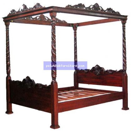 Canopy Bed A Queen Antique Reproductions  Beds Indonesia Furniture