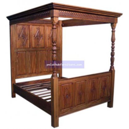 Canopy Bed Queen C Antique Reproductions  Beds Indonesia Furniture