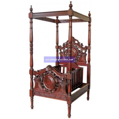 Canopy Bed with Cradle Antique Reproductions  Beds Indonesia Furniture