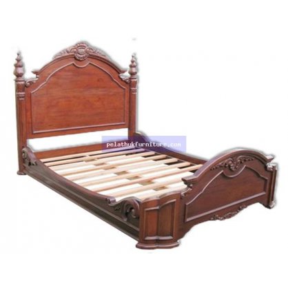 Curve Carved Bed  Antique Reproductions  Beds Indonesia Furniture