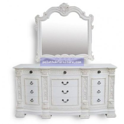 Louis Dresser with Mirror Painted Finish  Dressing Table Indonesia Furniture