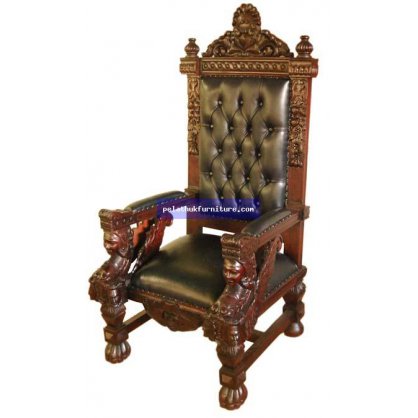 Ralph Chair with leather Antique Reproductions  Chairs, Stools and Sofas Indonesia Furniture