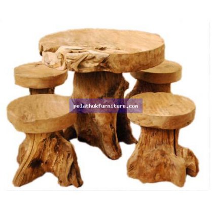 Indonesia Furniture Round Table and Stools