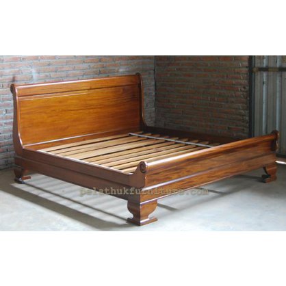 Sleigh Bed low foot end Antique Reproductions  Beds Indonesia Furniture