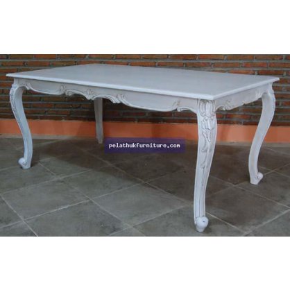 White French Dining Table Painted Finish  Tables, Desks, Consoles Indonesia Furniture