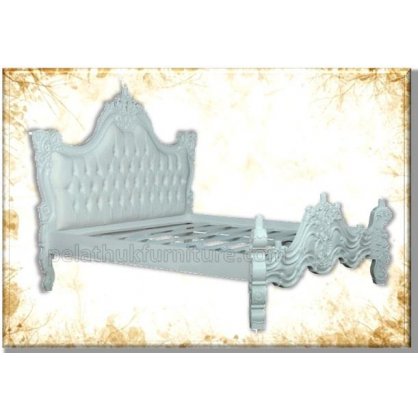 Indonesia Furniture White New Rococo Bed