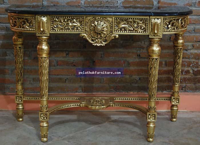 Console Table with Marble Top Indonesia Furniture