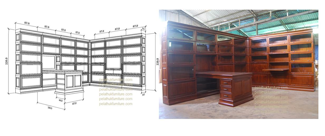 L Shaped Bookcase Indonesia Furniture