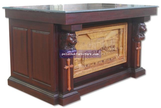 Lion Alter with Black Marble Top Indonesia Furniture