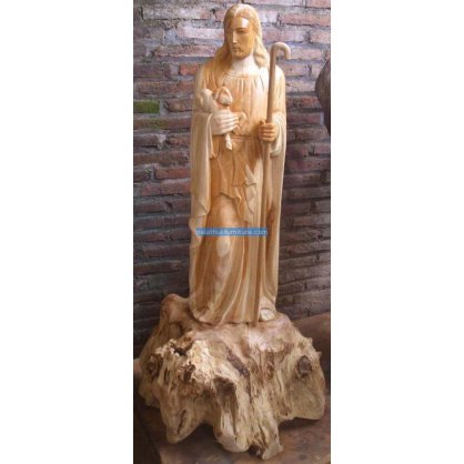 Jesus Christ Reclaimed Teak Wood and Root Carving   Indonesia Furniture