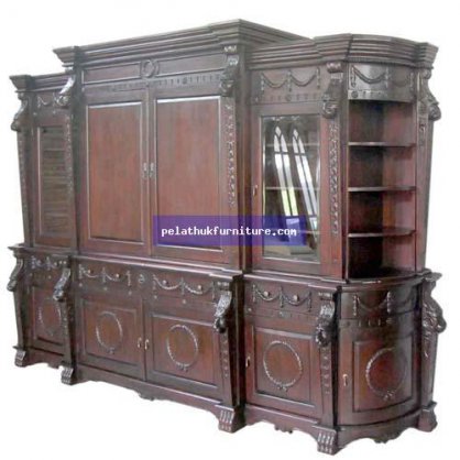 Mahogany Lion Entertainment Centre Lion Collections Indonesia Antique ...