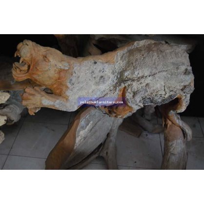 Tiger Reclaimed Teak Wood and Root Carving   Indonesia Furniture